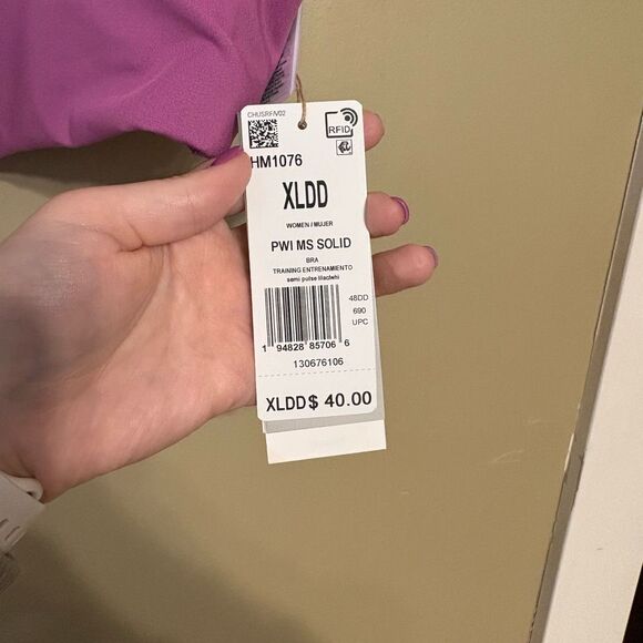 Adidas Women’s Powerimpact Training Medium Support Sports Bra Lilac XLDD - Picture 8 of 14